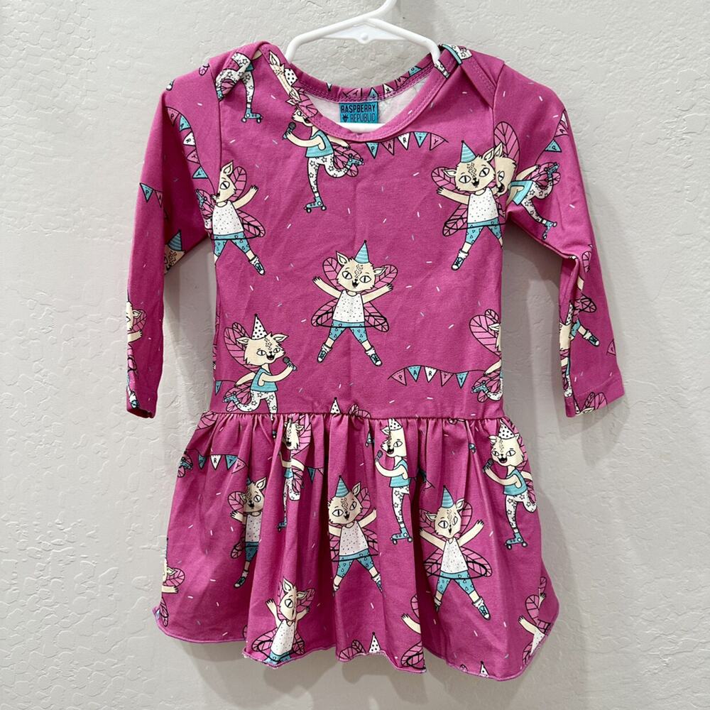 NWT Raspberry Republic Flying Kitty Pink Body Dress